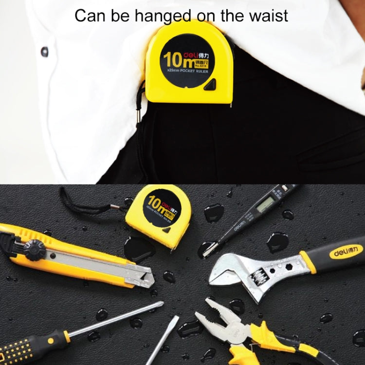 deli Retractable Ruler Measuring Tape Portable Pull Ruler Mini Tape Measure, Length: 10m