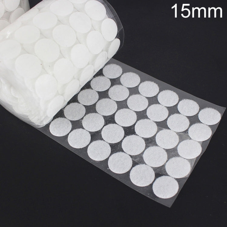 1000 PCS 16mm Round Nylon Adhesive Hook and Loop Fastener — White