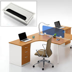 8x16cm Desk Dustproof Aluminum Wire Box Threading Box with Brush
