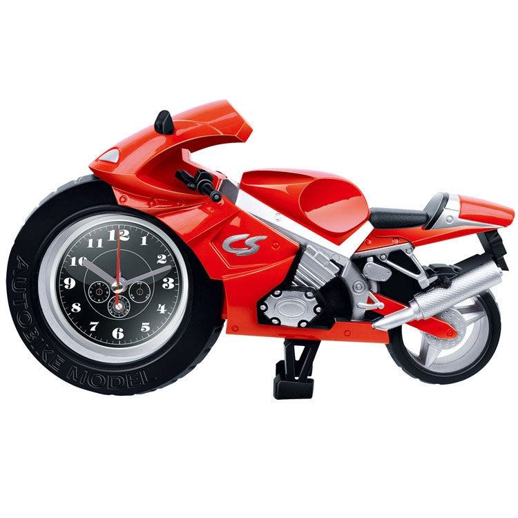 Creative Artistic Motorcycle Alarm Clock Desk Clock Model for Household Shelf Decorations