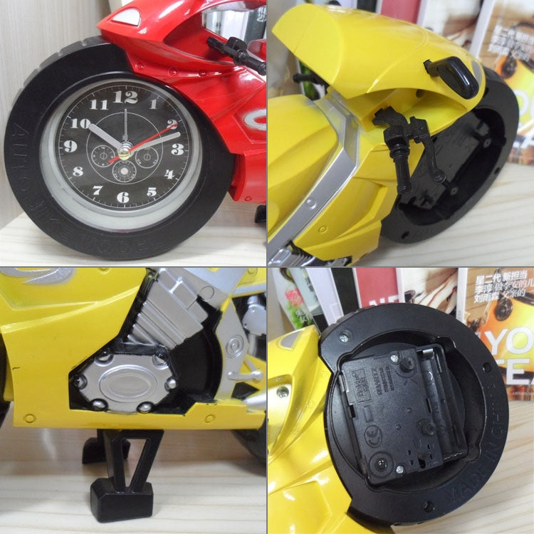 Creative Artistic Motorcycle Alarm Clock Desk Clock Model for Household Shelf Decorations