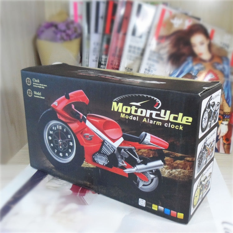 Creative Artistic Motorcycle Alarm Clock Desk Clock Model for Household Shelf Decorations
