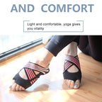 1 Pair Anti-Slip Yoga Socks Toeless Pilates Socks Ballet Yoga Pilates Barre Shoes for Women, 245-250mm Foot Length
