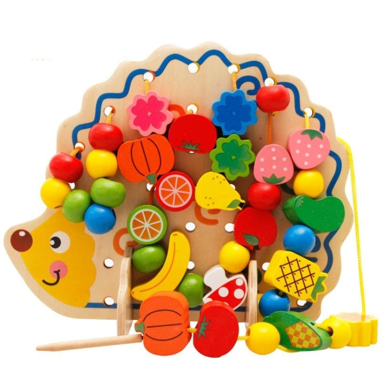 Early Learning Education Wooden Toys Hedgehog Fruit Beads Child Hand Eye Coordination Skills Development Educational Toys For Kids