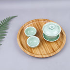Household Creative Simple Round Bamboo Tea Tray Mini Tea Table, Diameter: 20cm, Diameter: 20cm — view 5