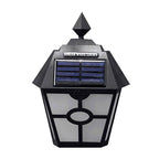 Solar Retro Hexagonal LED Wall Lamp Outdoor Light Sensor Control Landscape Light — Black