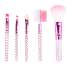 5 in 1 Pink Stripes Pattern Professional Makeup Tool Kit — view 2