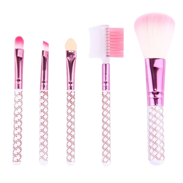 5 in 1 Pink Stripes Pattern Professional Makeup Tool Kit — view 2