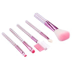 5 in 1 Pink Stripes Pattern Professional Makeup Tool Kit — view 3