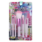 5 in 1 Pink Stripes Pattern Professional Makeup Tool Kit — view 5