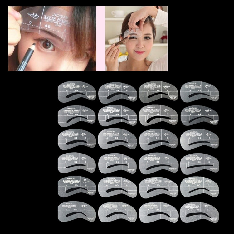 Eyebrow Stencil Shape Template Tools, 24 in 1