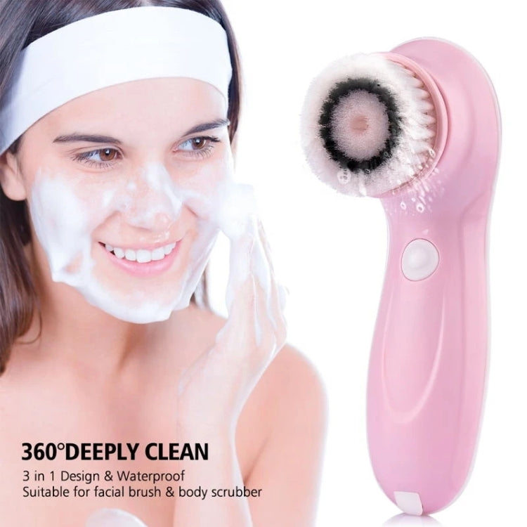 USB Charging Electronic Cleaning Face Beauty Instrument Pores Nose Blackhead Facial Cleansing Brush, 3 in 1