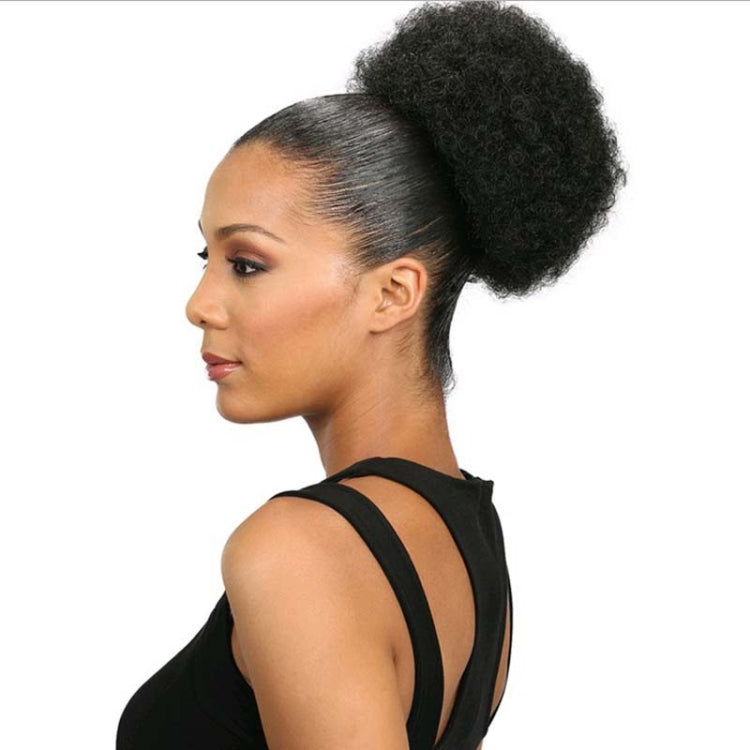FBBZT02 European and American Black People Explosion Head Fluffy Curl Hair Net Wig — Light Brown