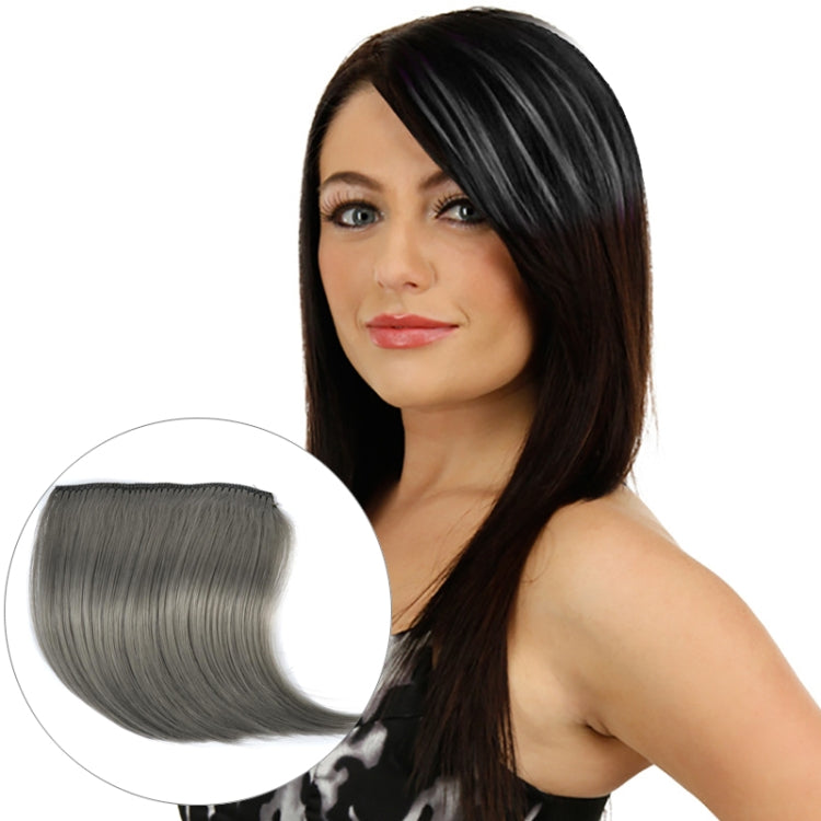 Color Gradient Invisible Seamless Hair Extension Wig Piece Straight Hair Piece Color Bangs Hair Piece — Dark Pink