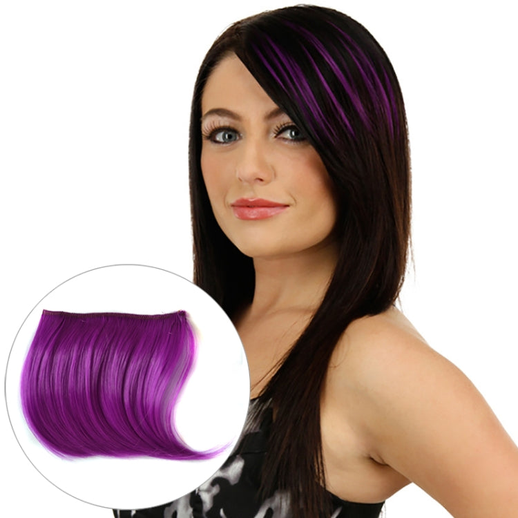 Color Gradient Invisible Seamless Hair Extension Wig Piece Straight Hair Piece Color Bangs Hair Piece — Red