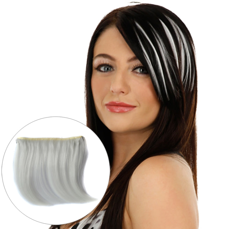 Color Gradient Invisible Seamless Hair Extension Wig Piece Straight Hair Piece Color Bangs Hair Piece — Wine Red