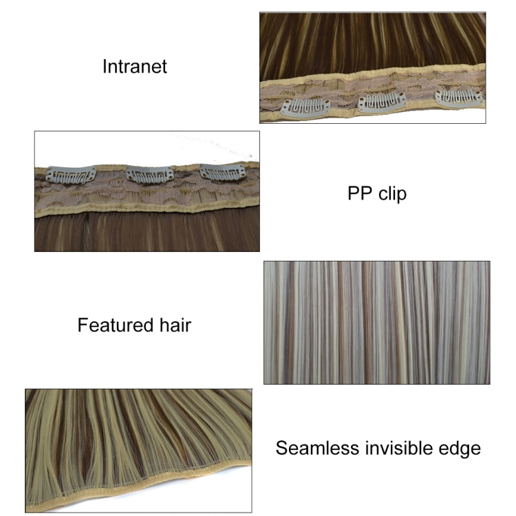 613H18# One-piece Seamless Five-clip Wig Long Straight Wig Piece