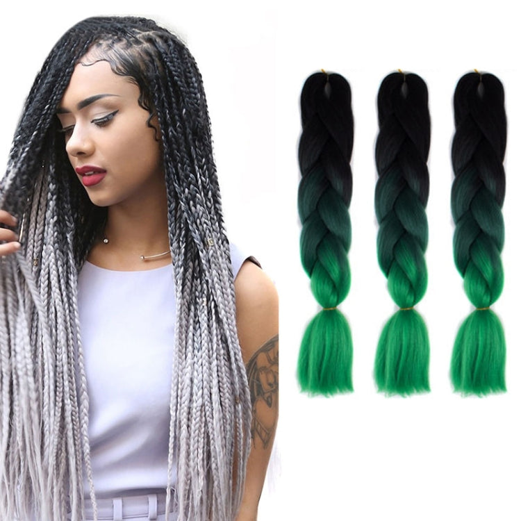 Fashion Color Gradient Individual Braid Wigs Chemical Fiber Big Braids, Length: 60cm(56 Purple+Lake Blue+Light Purple) — 45