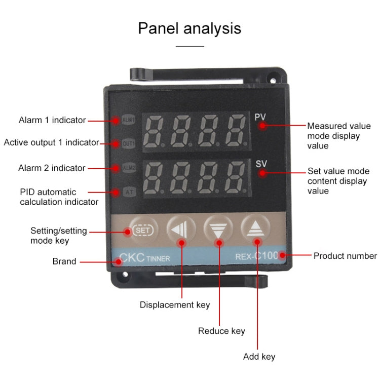 REX-C100 Thermostat + Thermocouple + SSR-40 DA Solid State Module Intelligent Temperature Control Kit