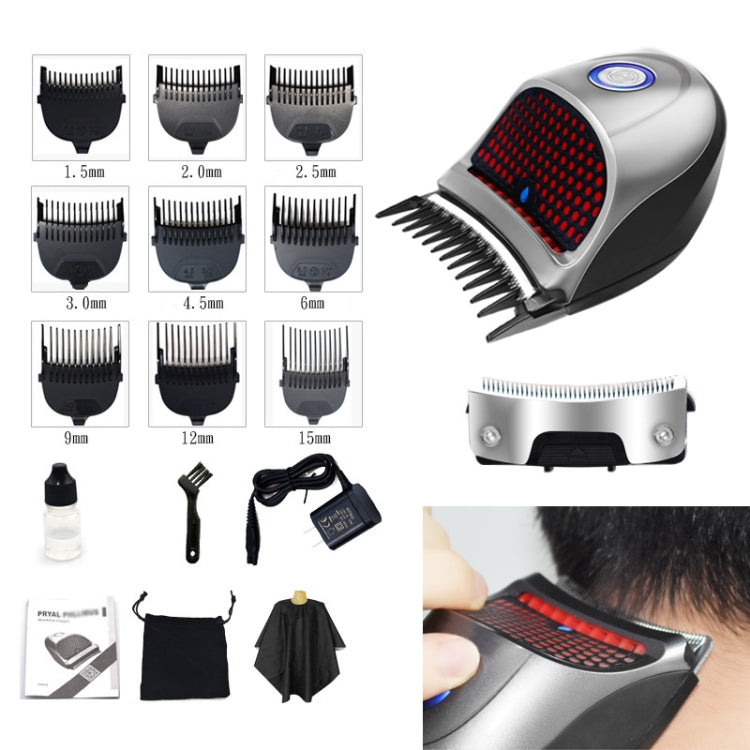 HJ-2018 Men Electric Shaver Fader Self-help Hair Clipper, with Cloth + Sponge + Pure Steel Tooth Scissors +Plain Steel Scissors + Spare Cutter Head, CN Plug