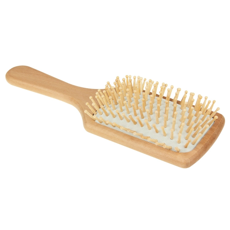 Natural Wooden Massage Hair Comb with Rubber Base & Wooden Brush, Size: Large