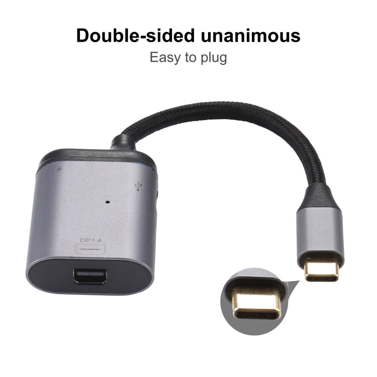 4K USB-C / Type-C to Mini DisplayPort 1.4 + PD Data Sync Adapter Cable — view 5