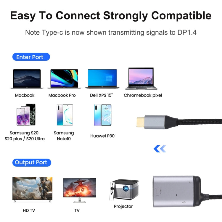 4K USB-C / Type-C to Mini DisplayPort 1.4 + PD Data Sync Adapter Cable — view 6