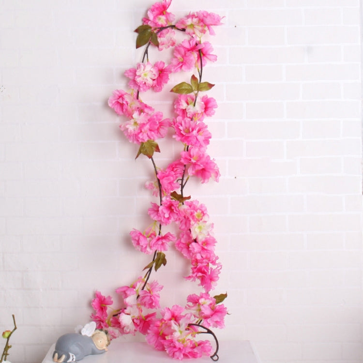Cherry Blossom Artificial Flower Interior Background Wall Window Decoration, Length: 1.77m