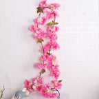 Cherry Blossom Artificial Flower Interior Background Wall Window Decoration, Length: 1.77m