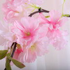 Cherry Blossom Artificial Flower Interior Background Wall Window Decoration, Length: 1.77m