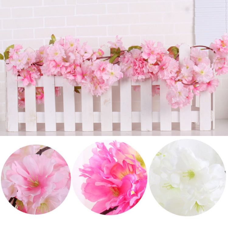 Cherry Blossom Artificial Flower Interior Background Wall Window Decoration, Length: 1.77m