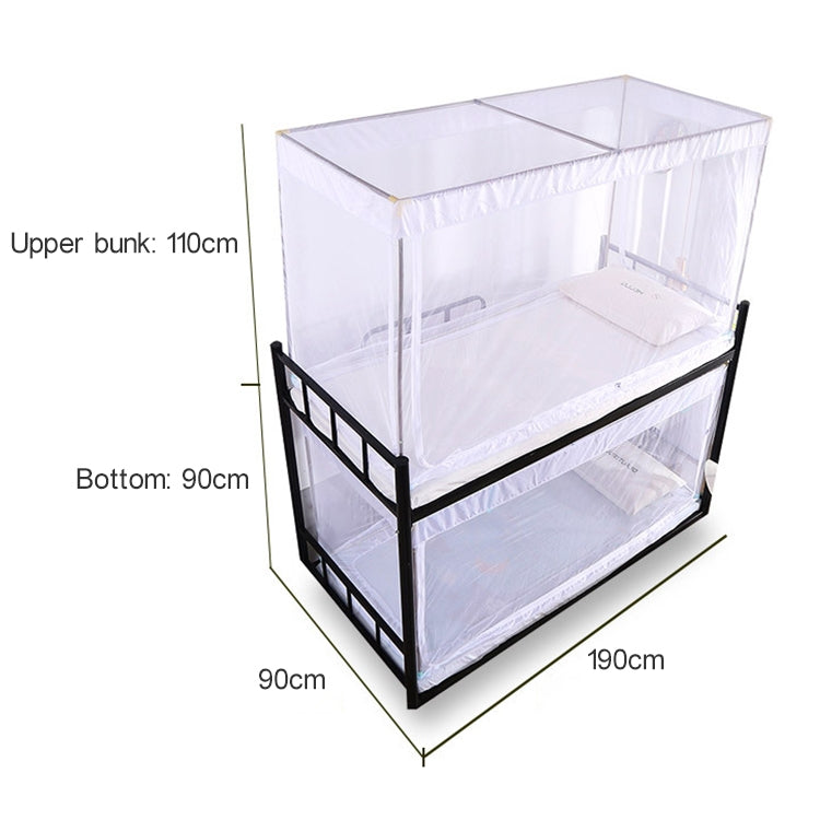 Student Dormitory Square Ceiling Zipper Mosquito Net Encryption Zipper Three Door Defence Mosquito for Upper Berth