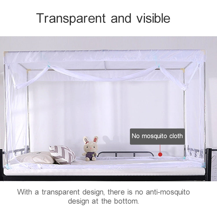 Student Dormitory Square Ceiling Zipper Mosquito Net Encryption Zipper Three Door Defence Mosquito for Upper Berth