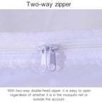 Student Dormitory Square Ceiling Zipper Mosquito Net Encryption Zipper Three Door Defence Mosquito for Upper Berth