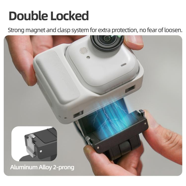 Sunnylife Magnetic Quick-Release Backpack Clip Action Camera Clamp Vertical-Horizontal Mount, For Insta360 GO Ultra
