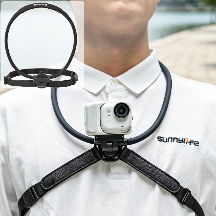 Sunnylife Magnetic POV Neck Mount Hand Free Video Vlog Neck Adjustable Selfie Holder with Body Strap For Insta360 GO Ultra