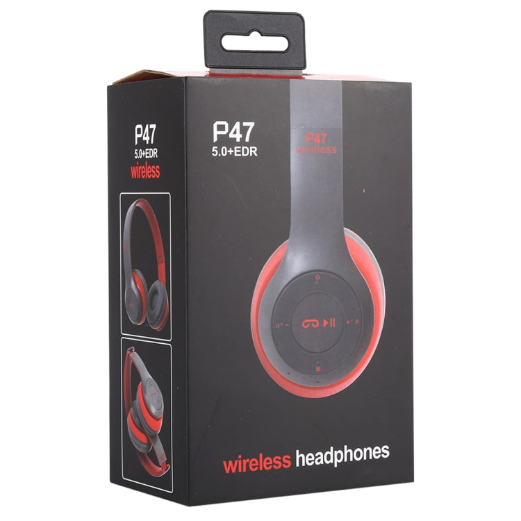 P47 Foldable Wireless Bluetooth Headphone with 3.5mm Audio Jack, Support MP3 / Call