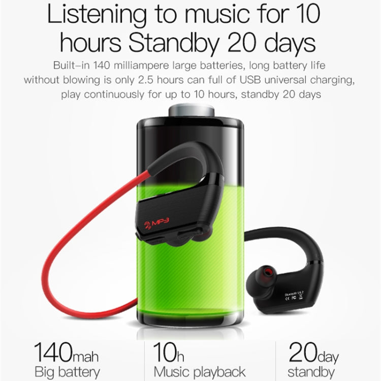 J2 Bluetooth 4.2 Binaural Hanging Type Wireless Sports Bluetooth Earphone, Built-in Memory