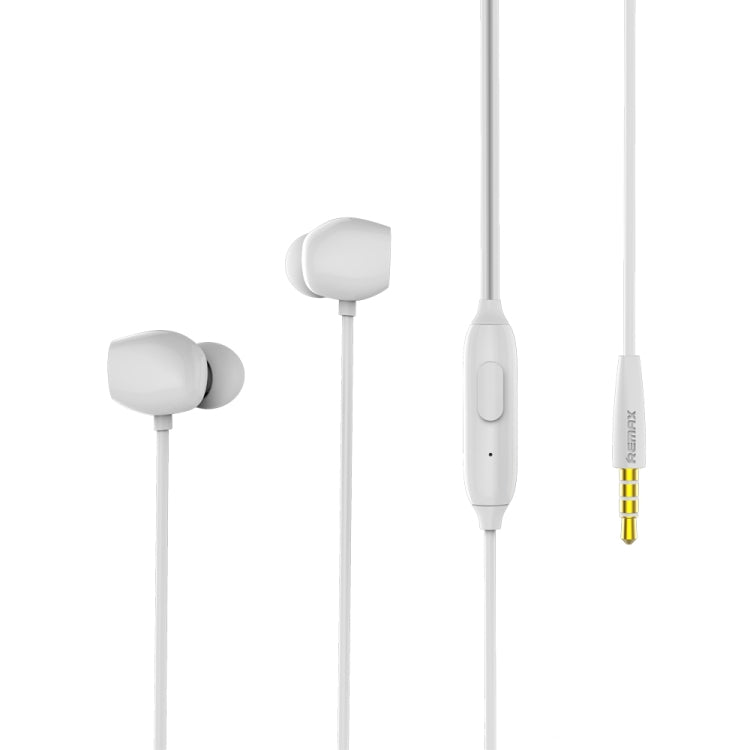 REMAX RM-550 3.5mm Gold Pin In-Ear Stereo Music Earphone with Wire Control + MIC, Support Hands-free
