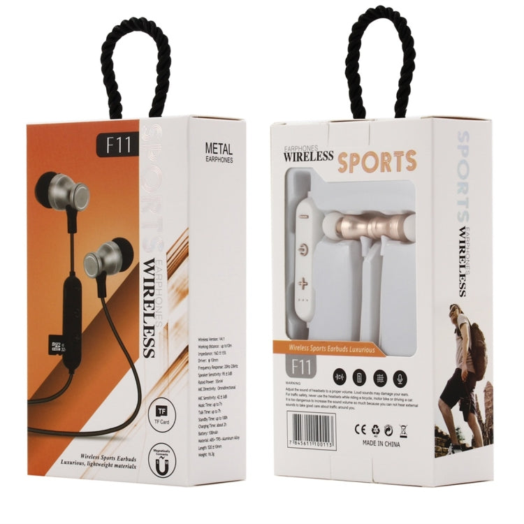 F11 Bluetooth 4.2 Hanging Neck Design Bluetooth Headset, Support Music Play & Switching & Volume Control & Answer