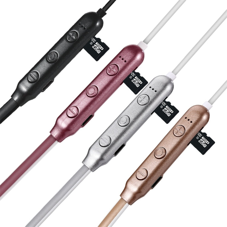 F106 Bluetooth 4.2 Hanging Neck Design Bluetooth Headset, Support Music Play & Switching & Volume Control & Answer