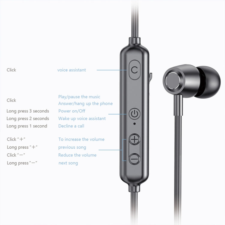 A10 Bluetooth 5.0 Neck-mounted Sport Wireless Bluetooth Earphone — Red
