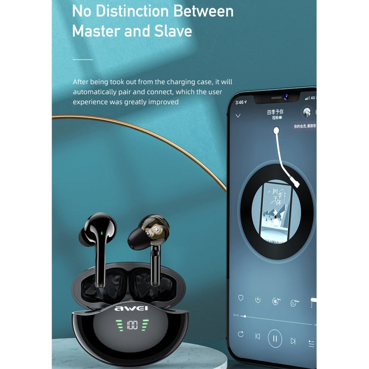 awei T12P Bluetooth 5.1 LED Display Wireless Bluetooth Earphone