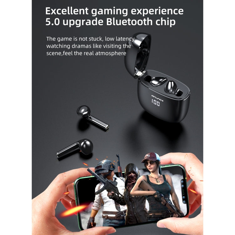 awei T28P Bluetooth V5.0 TWS Ture Wireless Sports LED Display Headset with Charging Case — view 4