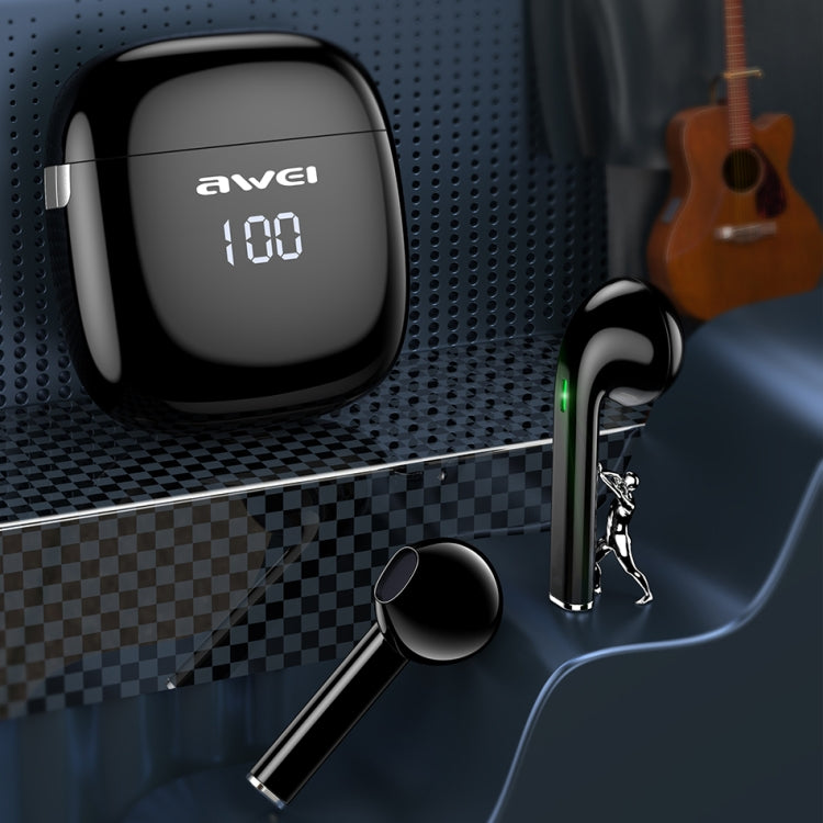 awei T28P Bluetooth V5.0 TWS Ture Wireless Sports LED Display Headset with Charging Case — view 10