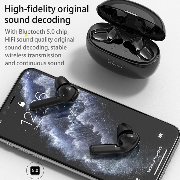 awei T15 TWS Bluetooth V5.0 Ture Wireless Sports Headset with Charging Case — view 5