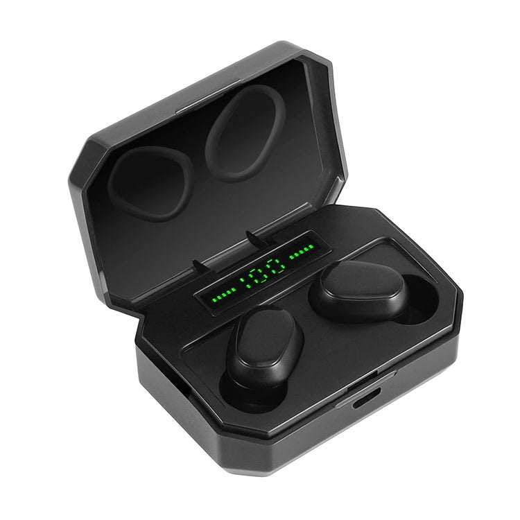 DT-14 Wireless Two Ear Bluetooth Headset Supports Touch & Smart Magnetic Charging & Power On Automatic Pairing — Black