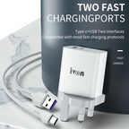 IVON AD52 18W USB-C / Type-C + USB Dual Port PD Fast Charge — view 6