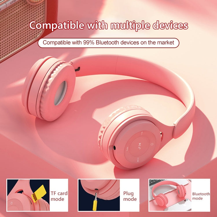 Y08 Hifi Sound Quality Macaron Bluetooth Headset, Supports Calling & TF Card & 3.5mm AUX — Green