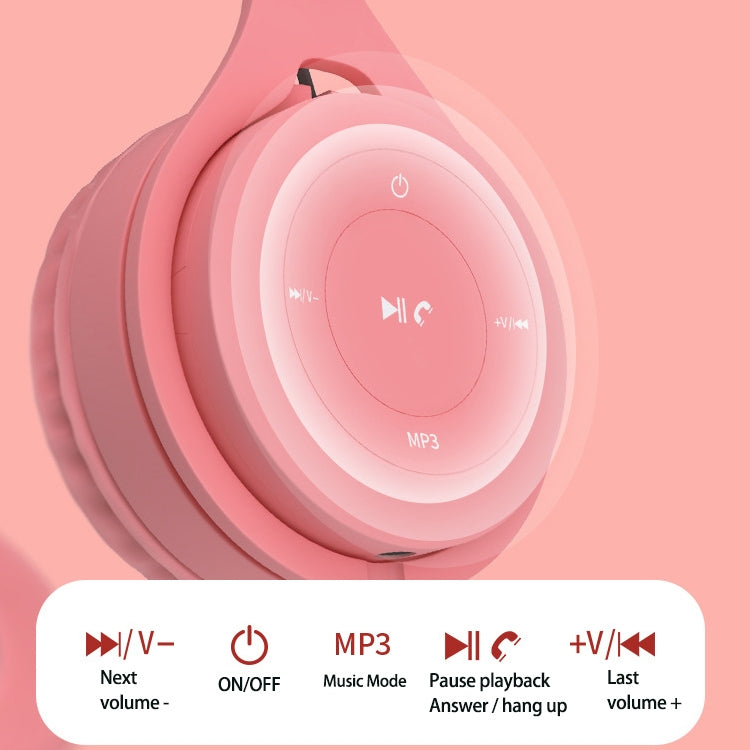 Y08 Hifi Sound Quality Macaron Bluetooth Headset, Supports Calling & TF Card & 3.5mm AUX — Blue